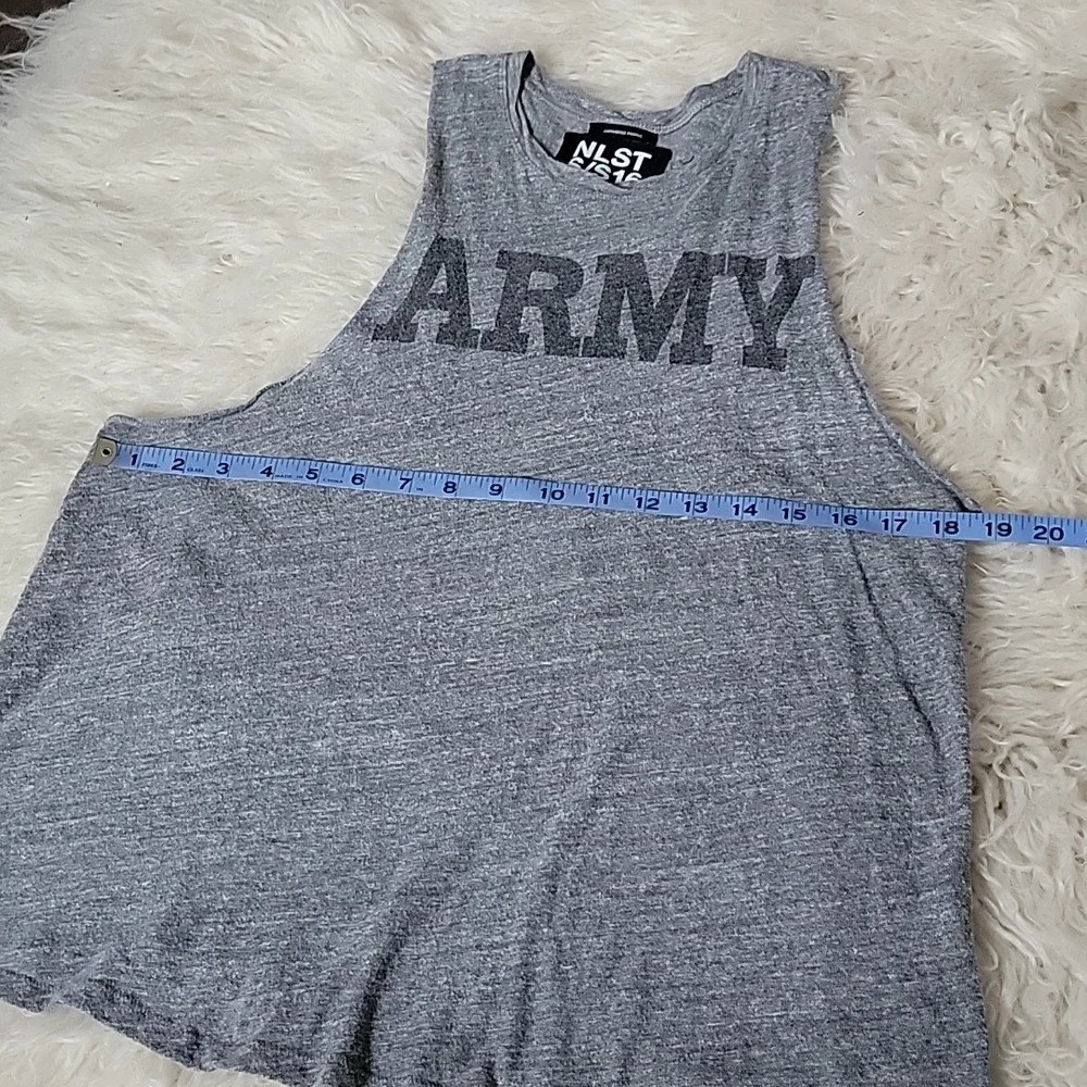 NLST S/S16 Army Cut Off Racerback Muscle Tank Japanese Fabric - Picture 3 of 9